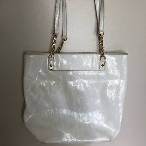 White Michael kors tote handbag